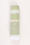 Green Ultra Soft Bath Towel with White Stripes
