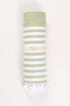 Green Ultra Soft Bath Towel with White Stripes