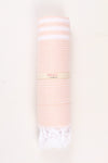 Soft Peach Ultra Soft Bath Towel with White Stripes