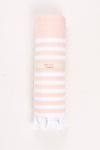 Soft Peach Ultra Soft Bath Towel with White Stripes