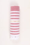 Red Ultra Soft Bath Towel with White Stripes