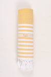 Yellow Ultra Soft Bath Towel with White Stripes