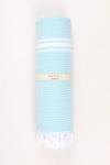 Sea Green Ultra Soft Bath Towel with White Stripes