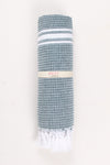 Charcoal Grey Ultra Soft Bath Towel with White Stripes