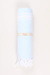 Sky Blue Ultra Soft Bath Towel with White Lining