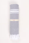 Slety Gray Ultra Soft Bath Towel with White Lining