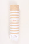 Beige Ultra Soft Bath Towel with White Lining