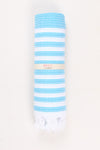 Sky Blue Ultra Soft Bath Towel with White Lining