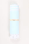 Sky Blue Ultra Soft Bath Towel with White Lining
