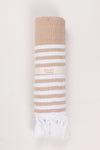 Russet Brown Soft Bath Towel with White Striped