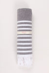 Trout Gray Soft Bath Towel with White Striped
