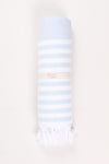 Light Blue Soft Bath Towel with White Striped