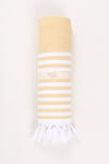 Yellow Soft Bath Towel with White Striped