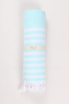Sea Green Soft Bath Towel with White Striped
