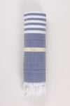 Blue Soft Bath Towel with White Striped