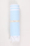 Sky Blue Soft Bath Towel with White Striped