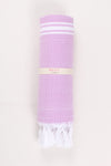 Mulberry Violet Soft Bath Towel with White Striped