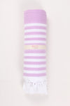 Mulberry Violet Soft Bath Towel with White Striped