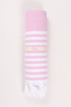 Pink Soft Bath Towel with White Striped