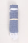 Blue Soft Bath Towel with White Striped