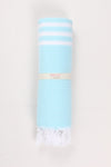 Sky Blue Soft Bath Towel with White Striped