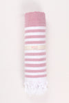 Onion Pink Soft Bath Towel with White Striped