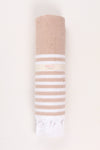 Tawny Brown Soft Bath Towel with White Striped