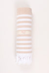 Ecru Soft Bath Towel with White Striped