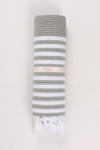 Army Green Soft Bath Towel with White Striped