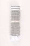 Army Green Soft Bath Towel with White Striped