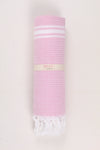 Pink Soft Bath Towel with White Striped