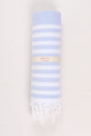 Blue Soft Bath Towel with White Striped