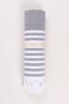 Sleti Gray Soft Bath Towel with White Striped