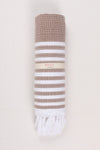Brown Soft Bath Towel with White Striped