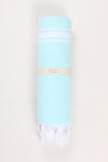 Sea Green Soft Bath Towel with White Striped