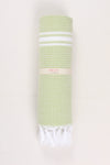Green Soft Bath Towel with White Striped