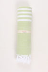 Green Soft Bath Towel with White Striped