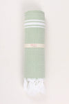 Light Green Ultra Soft Bath Towel with White Striped