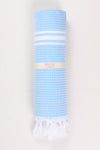 Sky Blue Ultra Soft Bath Towel with White Striped