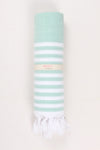 Turquoise Ultra Soft Bath Towel with White Striped