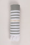 Green Ultra Soft Bath Towel with White Striped