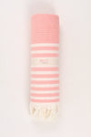 Orange Ultra Soft Bath Towel with Cream Striped