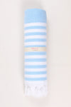 Sky Blue Ultra Soft Bath Towel with White Striped