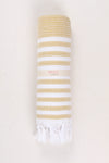 Yellow Ultra Soft Bath Towel with White Striped