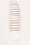 White and Brown Striped Ultra Soft Bath Towel