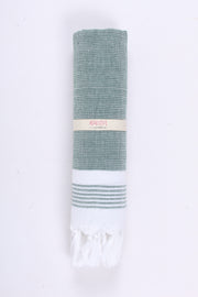 Sea Green Ultra Soft Bath Towel with White Stripes