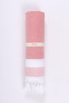 Punch Pink Ultra Soft Bath Towel with White Stripes