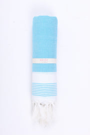 Blue Ultra Soft Bath Towel with White Stripes
