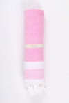 Rani Pink Ultra Soft Bath Towel with White Stripes
