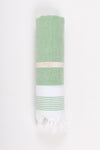 Green Ultra Soft Bath Towel with White Striped